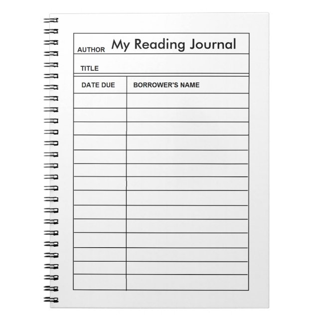 Caderno Espiral De "caderno do cartão biblioteca" (Frente)