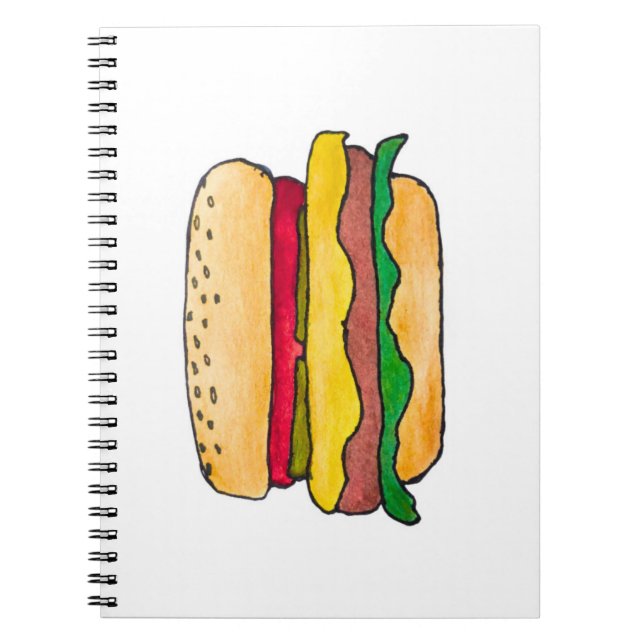 Caderno espiral de cheeseburger e livro de receita (Frente)