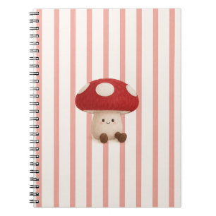 Caderno Espiral de Cogumelo Kawaii Fofo