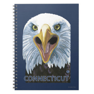Caderno Espiral De ConnecticutEagle fim acima