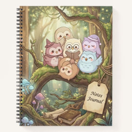 Caderno Espiral de Corujas da Floresta