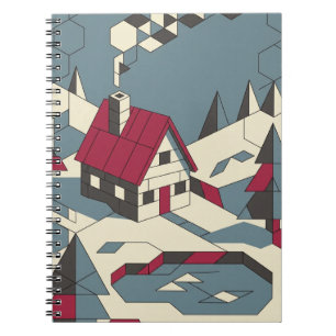 Caderno Espiral de Cottage Geométrico Aconchegante