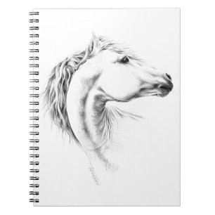 Caderno espiral de desenho de lápis do retrato do
