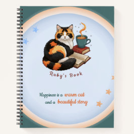 Caderno Espiral de Dia Produtivo do Gato Calico Ac