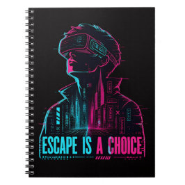 Caderno Espiral de Escolha de Fuga Cyberpunk VR