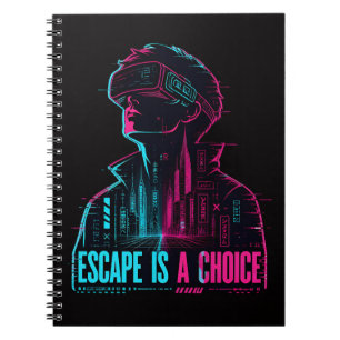 Caderno Espiral de Escolha de Fuga Cyberpunk VR