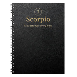 Caderno Espiral de Escorpião - Aparência de Couro