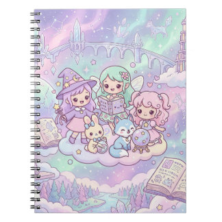 Caderno Espiral de Fantasia Mágica Fofa