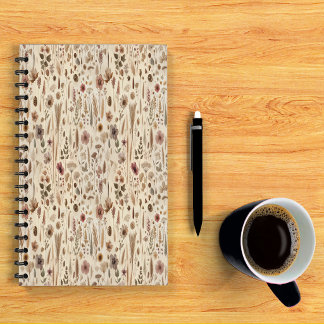 Caderno Espiral de Flor Prensada de Herbário Vinta
