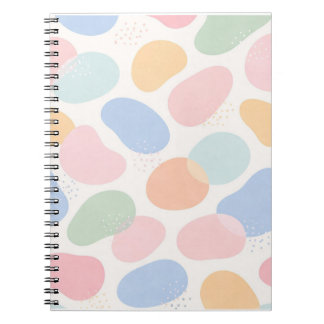 Caderno Espiral de Formas Abstratas Pastel Estétic