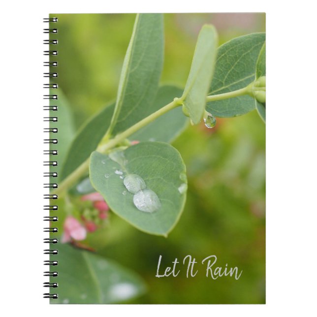 Caderno Espiral de Foto com Gotículas de Chuva em  (Frente)