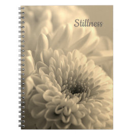 Caderno Espiral de Foto de Flor Sépia