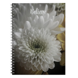 Caderno Espiral de Foto Floral Branco Suave