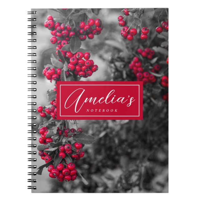 Caderno Espiral de Frutas de Pyracantha (Frente)