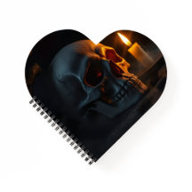 Caderno Espiral de Halloween Luxuoso com Caveira A