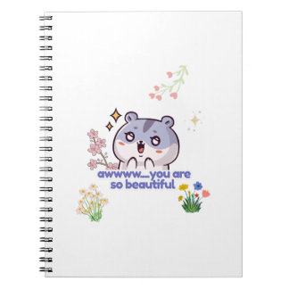 Caderno Espiral de Hamster Estético Fofo