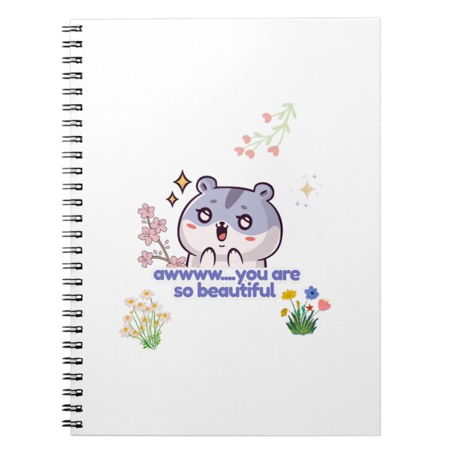 Caderno Espiral de Hamster Estético Fofo (Frente)
