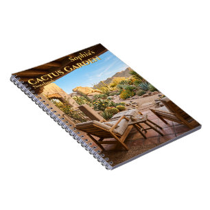 Caderno Espiral de Jardim de Cacto Personalizado
