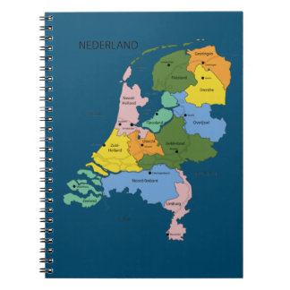 Caderno Espiral De kaart van Nederland