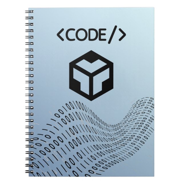 Caderno Espiral de Lógica Binária – Design Moderno (Frente)