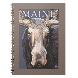 Caderno Espiral De MaineMoose fim acima