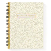 Caderno espiral de marfim e dourado poderoso e equ