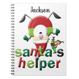 Caderno Espiral de Natal Assistente do Papai Noel 