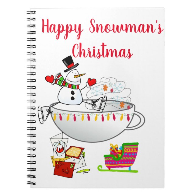Caderno Espiral de Natal Boneco de Neve  (Frente)