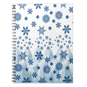 Caderno Espiral de Natal Floco de Neve