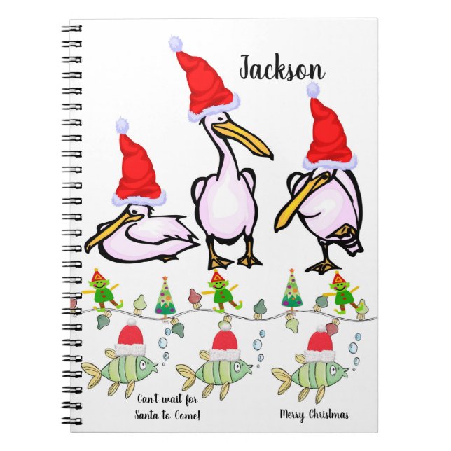 Caderno Espiral de Natal Pelicanos (Frente)