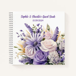 Caderno Espiral de Noiva Personalizado Floral Lava
