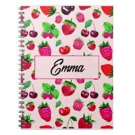 Caderno Espiral de Nome Personalizado Fruta Doce M