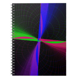 Caderno Espiral de Onda Geométrica em Quatro Direç
