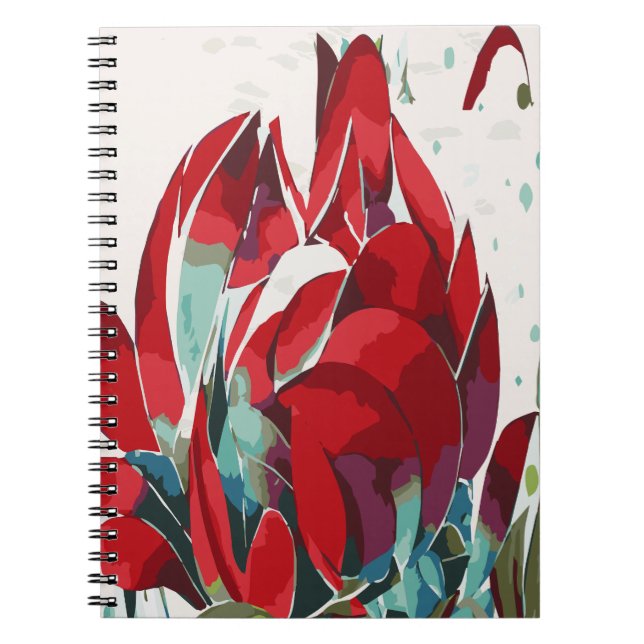 Caderno Espiral de Papoula Abstrata (Frente)