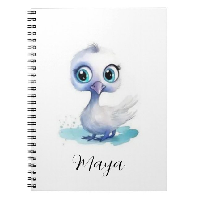 Caderno Espiral de Pato Branco Fofo (Frente)