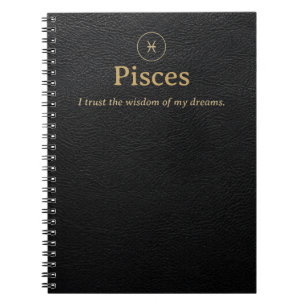 Caderno Espiral de Peixes - Aparência de Couro Sin