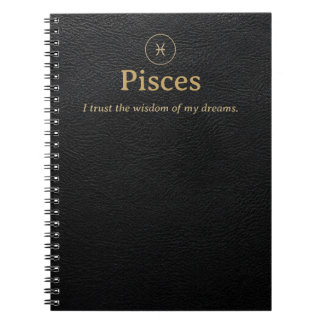 Caderno Espiral de Peixes - Aparência de Couro Sin