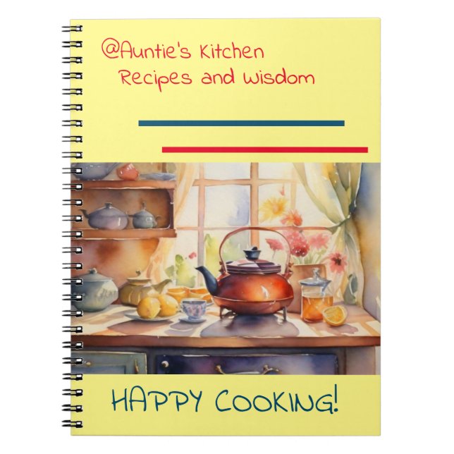 Caderno espiral de receitas da tia (Frente)