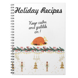Caderno espiral de receitas de Natal