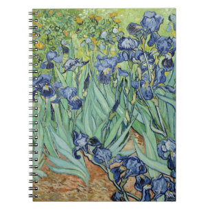 Caderno Espiral De Van Gogh vida ainda: Vaso com íris