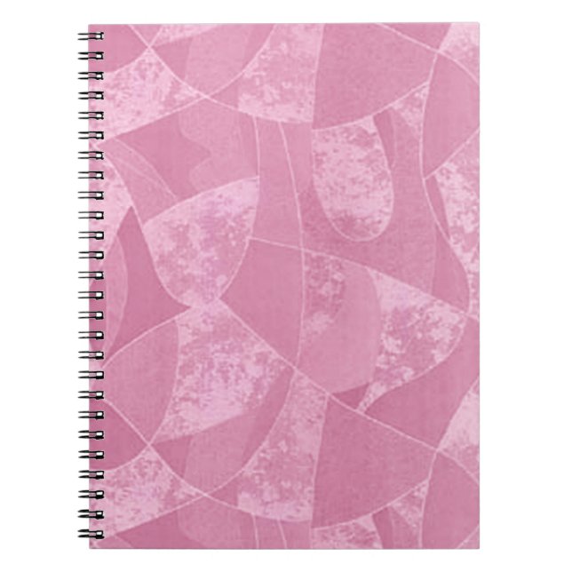 Caderno Espiral de Vidro Manchado Rosa (Frente)