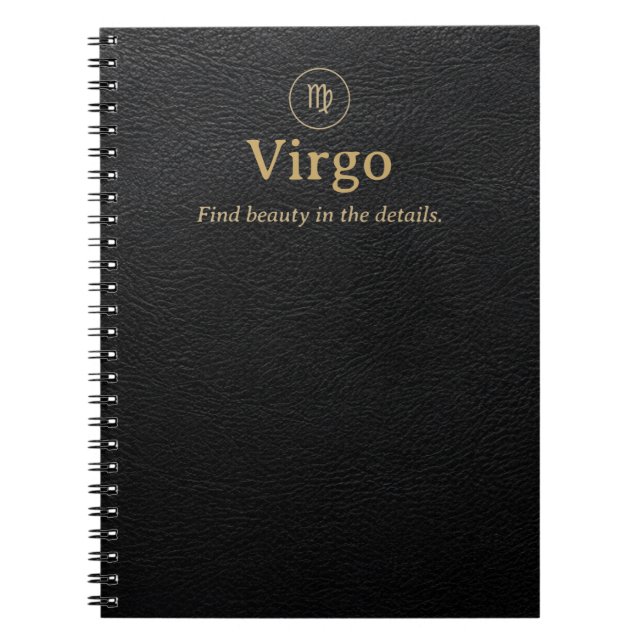 Caderno Espiral de Virgem - Aparência de Couro Sin (Frente)