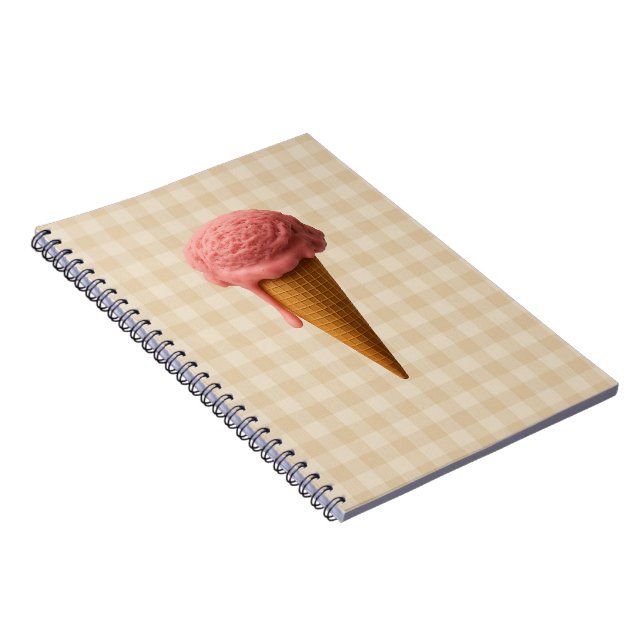 Caderno espiral de volta à escola rosa e bege (Lado Direito)