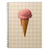 Caderno espiral de volta à escola rosa e bege
