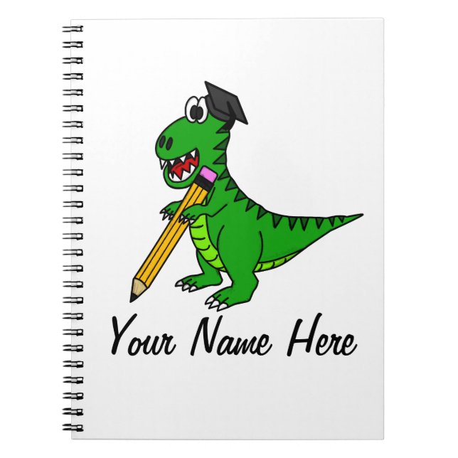 Caderno Espiral De Volta À Escola T-Rex Dinossaur Engraçado Profes (Frente)