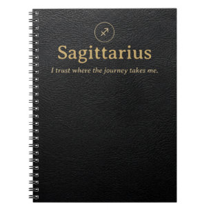Caderno Espiral de Zodíaco de Sagitário - Couro Si