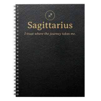 Caderno Espiral de Zodíaco de Sagitário - Couro Si