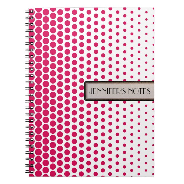 Caderno Espiral Debian Vermelho Bolinhas Elegante Moderno Branco (Frente)