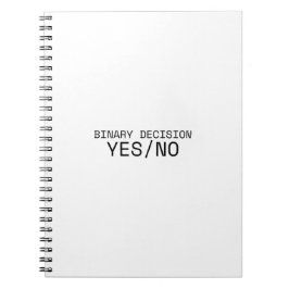 Caderno Espiral Decisão Binária Sim Não Minimalista Industrial
