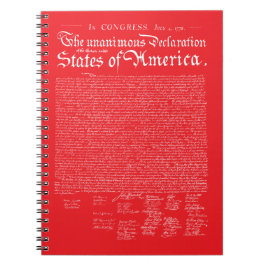 Caderno Espiral Declaração de Independência dos EUA